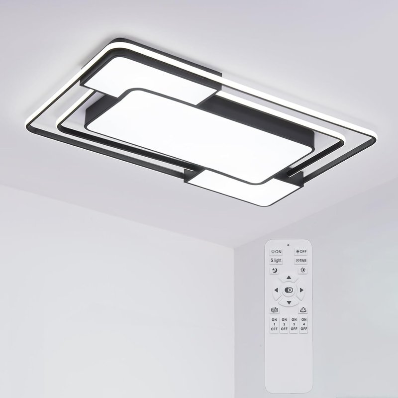 minifair Led Ceiling Light for Living Room,Remote Control,Brightness Dimmable,3000-6500K,90×60CM,Modern,Flush Ceiling Light for Dining Room,Bedroom,Kitchen and More