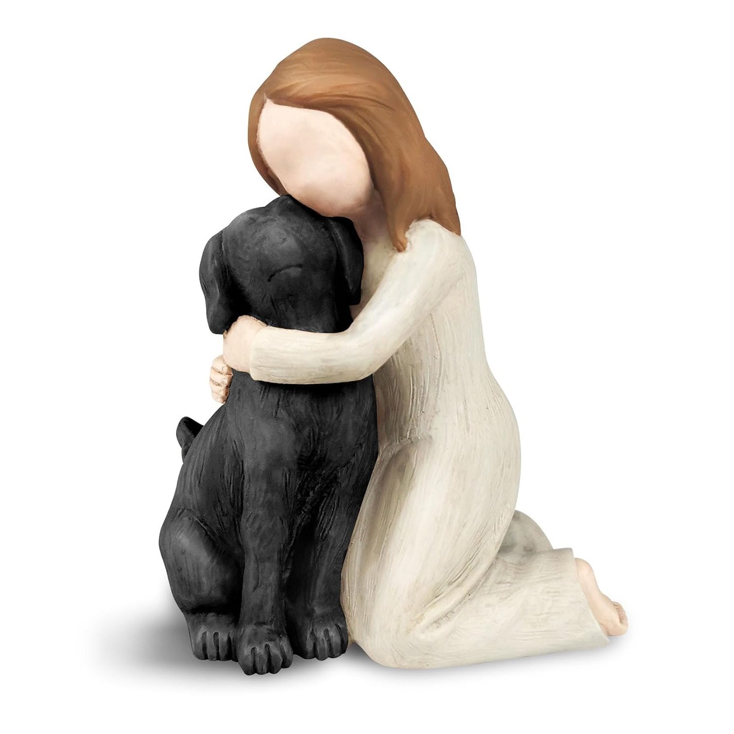 Carracci Black Dog Angel Figurines, Angel Dog Friendship Memorials, Sculpted Hand-Painted Figures for Dog Lovers