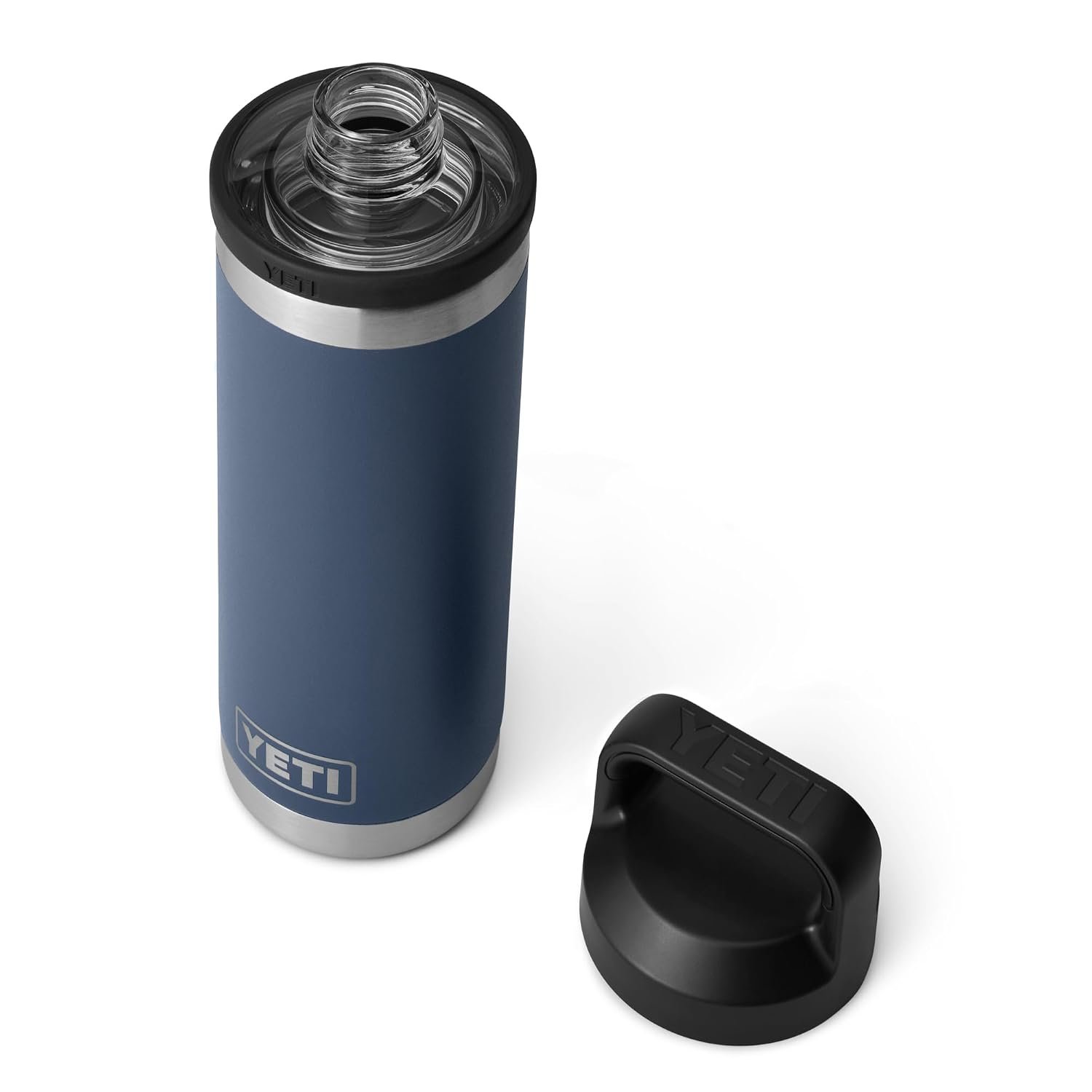 YETI Rambler 18 oz (532 ml) Stainless Steel Water Bottle (Navy) – Insulated Water Bottle with Leakproof Chug Cap for Hot or Cold Drinks – 5 Year Warranty