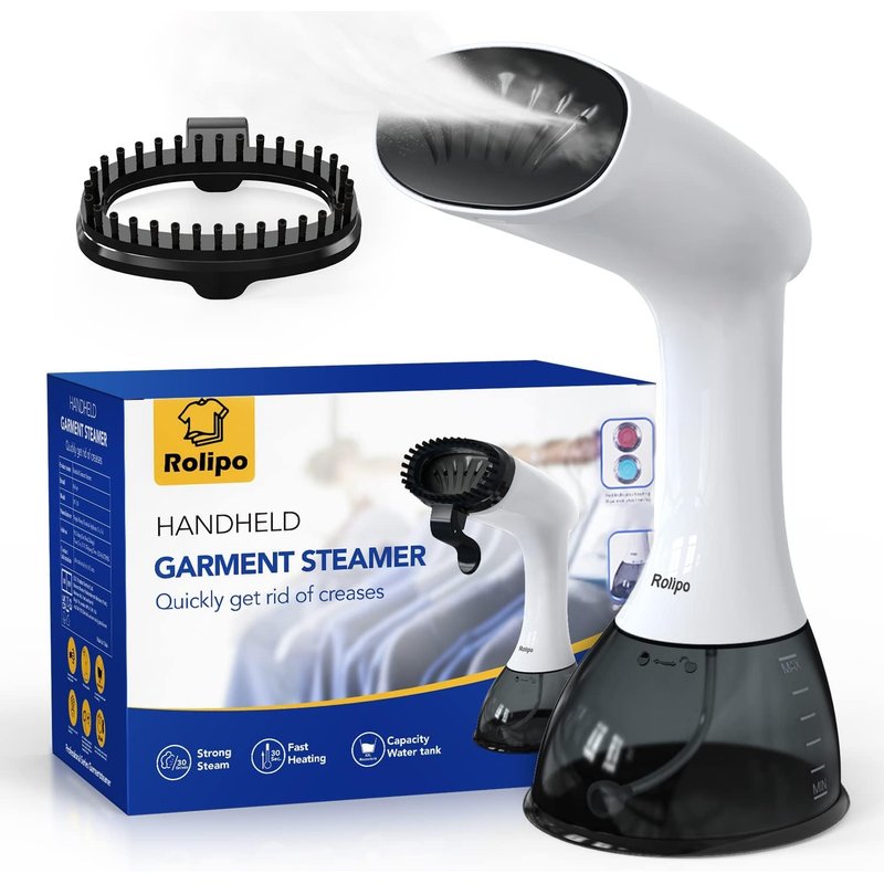 Rolipo Clothes Steamer, Handheld Garment Steamer for Clothes, 30g/min Powerful Steam, 400ml Water Tank, 2.1m Cord, Portable Steamer for Home, Travel and Office