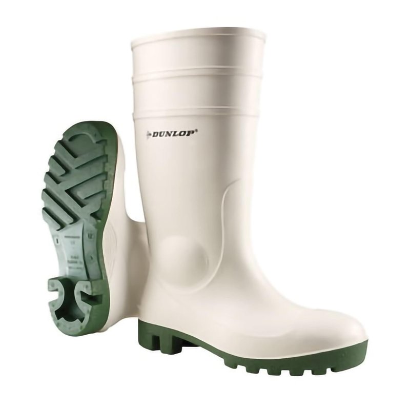 DUNLOP Protomastor - Unisex Knee High Full Safety Waterproof Work Boots, White, S5 Rated Antistatic and Slip-Resistant PVC Wellies with Steel Toecap for Outdoor and Farm Work - EU40, UK6.5