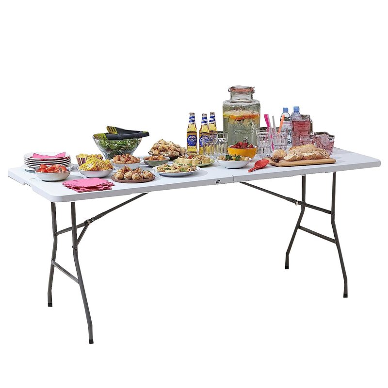 Neo Folding Table Portable Fold Up Tables Camping Garden Party BBQ Dinner Buffet Picnic (6 Foot)