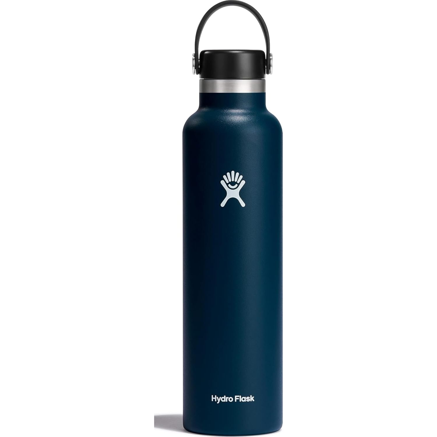 Hydro Flask - Water Bottle 709 ml (24 oz) - Vacuum Insulated Stainless Steel Water Bottle with Leak Proof Flex Cap and Powder Coat - Standard Mouth - Indigo