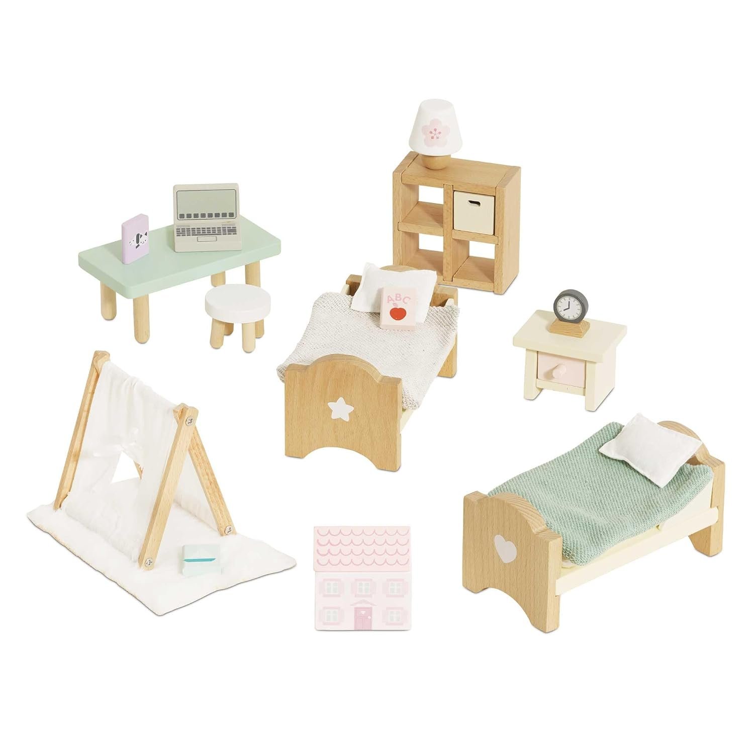 Le Toy Van - Wooden Doll House Daisylane Children's Bedroom Play Set For Dolls Houses | Dolls House Furniture Sets - Suitable For Ages 3+