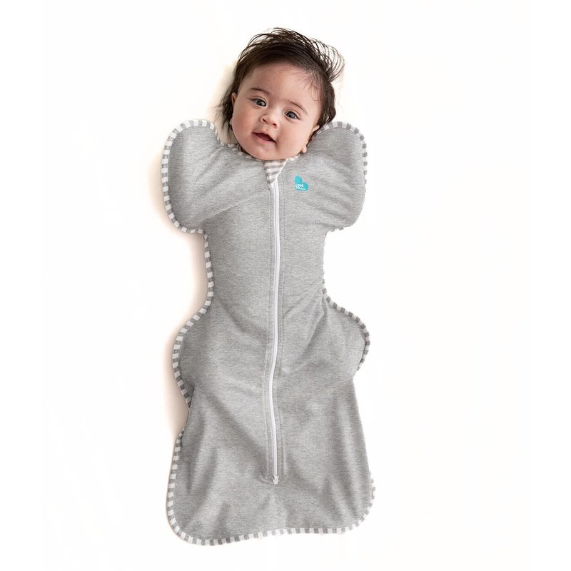 Love To Dream™ Swaddle UP™, Small 3.5-6 kg - Grey, Snug Fit, Supports Healthy Sleep Routine, 1.0 Tog - Ideal for 20-24°C Temperatures, Machine Washable Cotton & Double Zip for Easy Nappy Changes