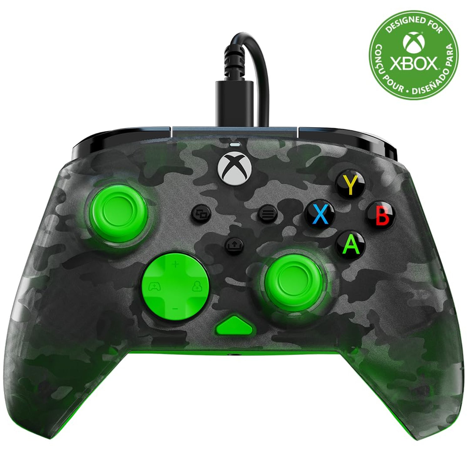 Turtle Beach Rematch Core Green and Ghost Black Camo Wired Gaming Controller with Audio Controls, Rumble Motors and Impulse Triggers – Licensed for Xbox Series X or S, Xbox One and Windows PCs