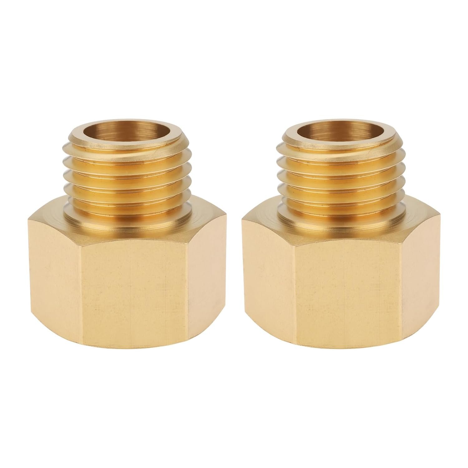 Briny River 2 Pieces M16 x 1.5 Female to M14 x 1.5 Male Brass Reducer Adapter for Hydraulic Pneumatic