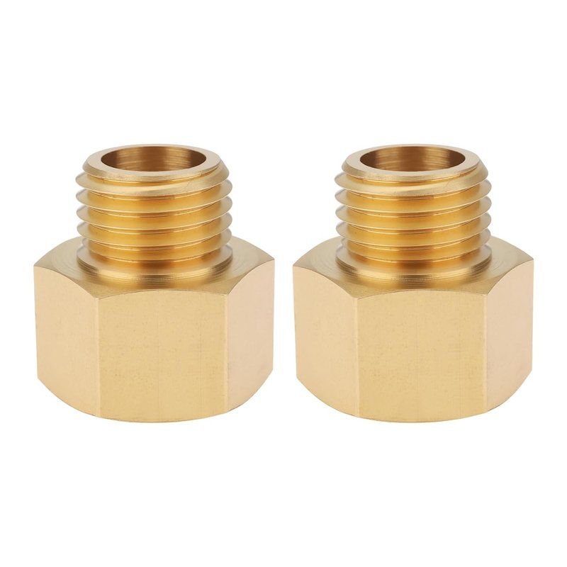 Briny River 2 Pieces M16 x 1.5 Female to M14 x 1.5 Male Brass Reducer Adapter for Hydraulic Pneumatic