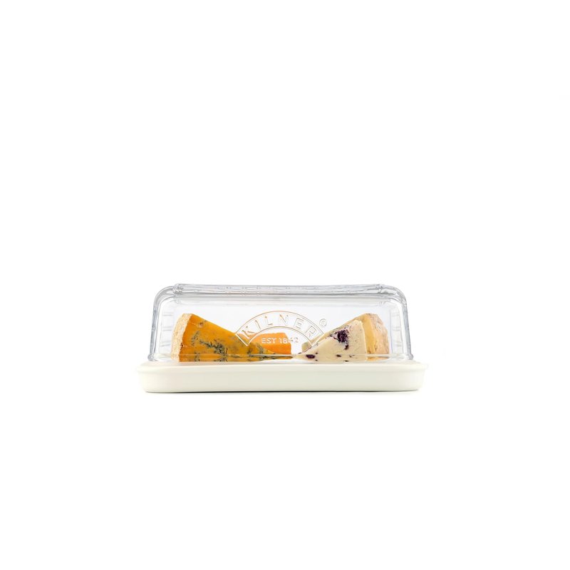 Kilner Cheese Store Airtight Storage for Cheeses Removable Silicone Seal for Breathable Storage Ceramic Base for Serving Dishwasher Safe Glass Lid 8.5cm x 23.4cm x 15.3cm