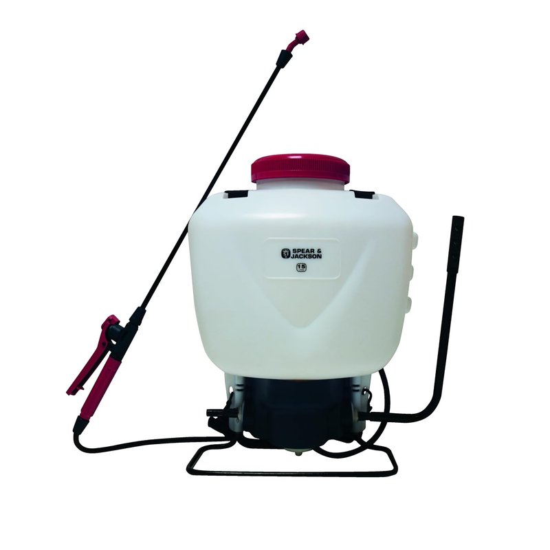 Spear & Jackson 15LPAPS 15 Litre Pump Action Pressure Sprayer, White/Red/Black/Blue