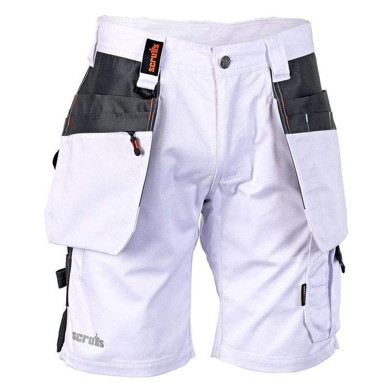 Scruffs Worker Plus Holster Shorts White - 34" W (T56711)