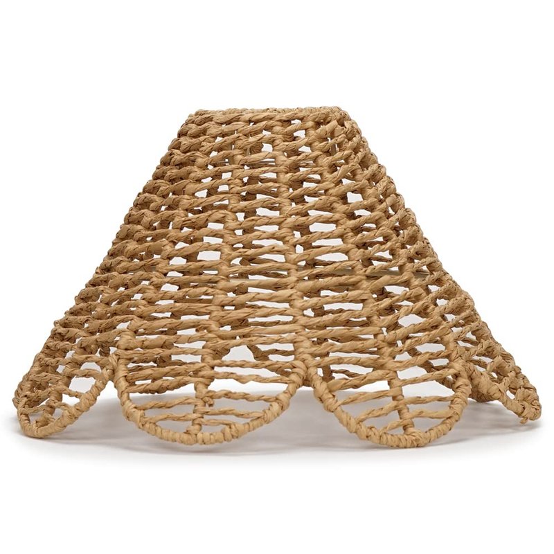 MiniSun | Modern Natural Rattan Flower Scallop Edge Ceiling Light Shade | Pendant Lights, Home Décor & Improvement Essential | 31cm Shade Width