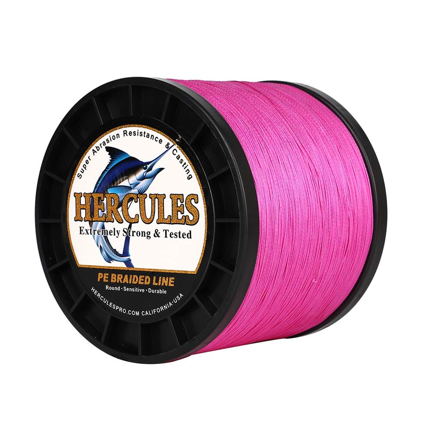 Hercules Braided Fishing Line 2000m 2187yds 10lbs-200lbs Pe Superline 8 Strands (Pink 120lb/54.5kg 0.58mm)
