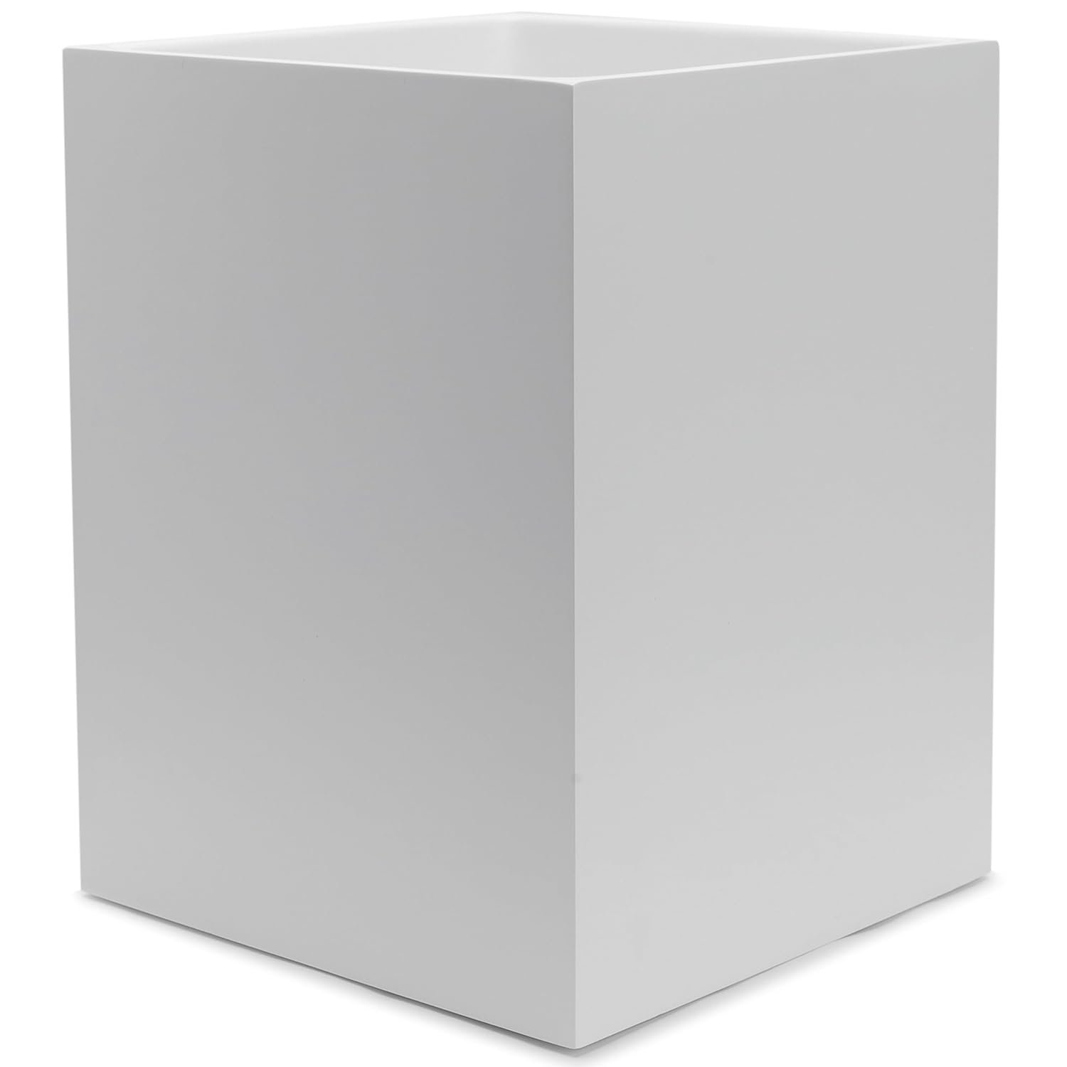 YEW DESIGN Matte White Square Small Trash Can, 2 Gallons / 7.5L Garbage Can, Waste Basket for Home, Bathrooms, Office, Under Desk, Bedroom, Laundry Room, Kitchen, Kids Room, and Dorm