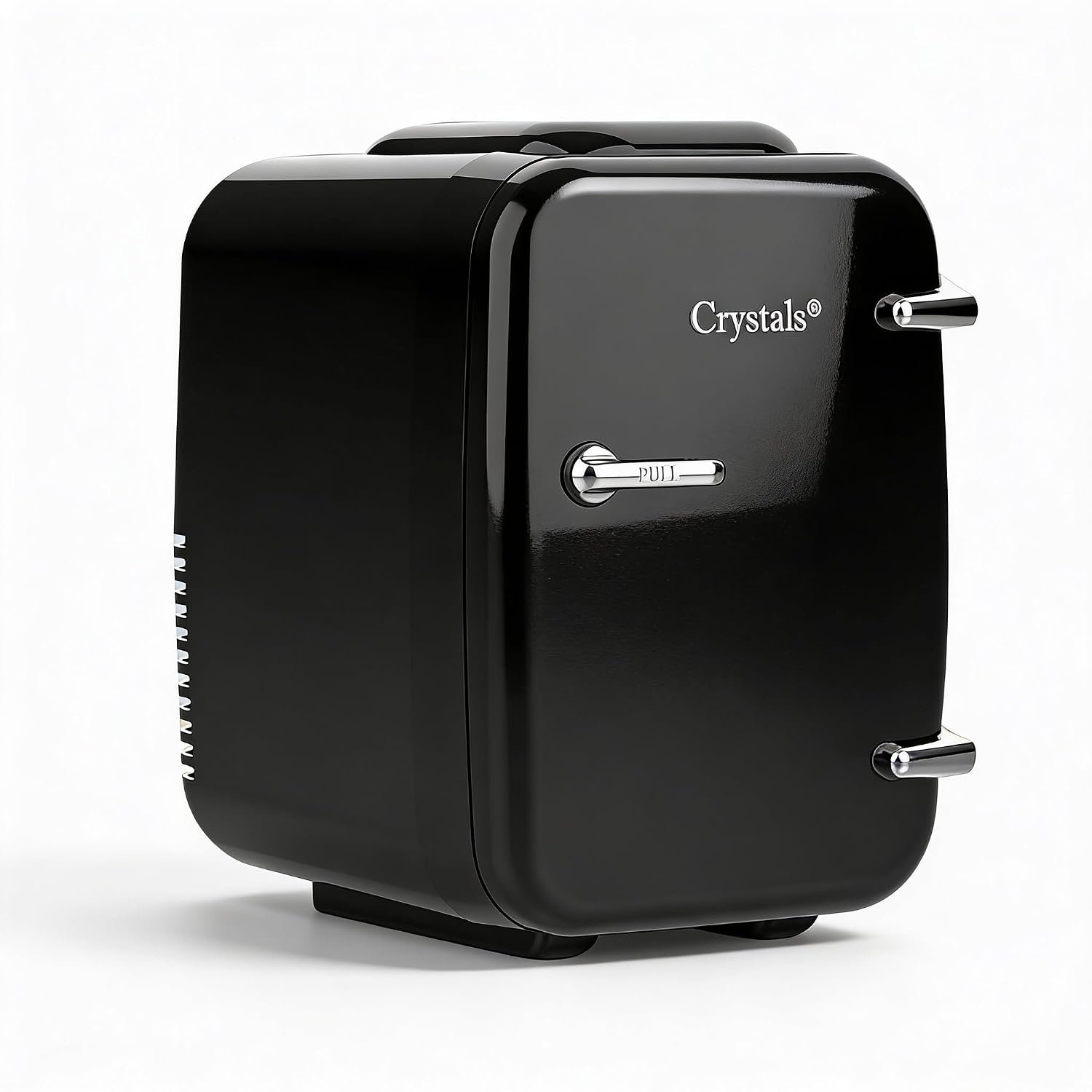Crystals 4/10/15L Litre Mini Fridge, Table Top Small Fridge Cooler & Warmer for Car Bedrooms Desk Office, 12V DC - 220 AC, Mini Fridge for Bedrooms – Energy Efficient (Black, 4L Litre)