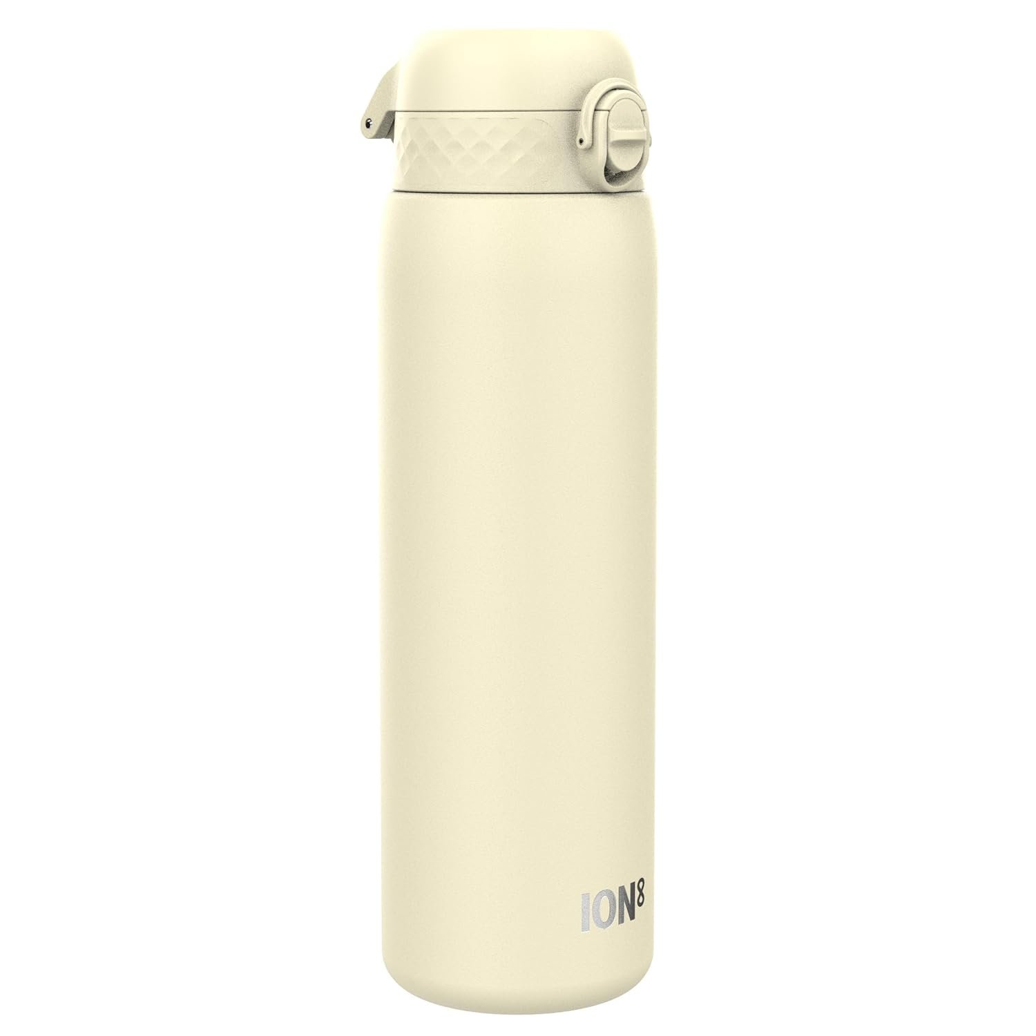ION8 Lightweight 1 Litre Steel Water Bottle, Non-Insulated, Leak Proof, Easy to Open, Secure Lock, Dishwasher Safe, Flip Cover, Carry Handle, Ideal for Travel & Active Lifestyles, Creamy White