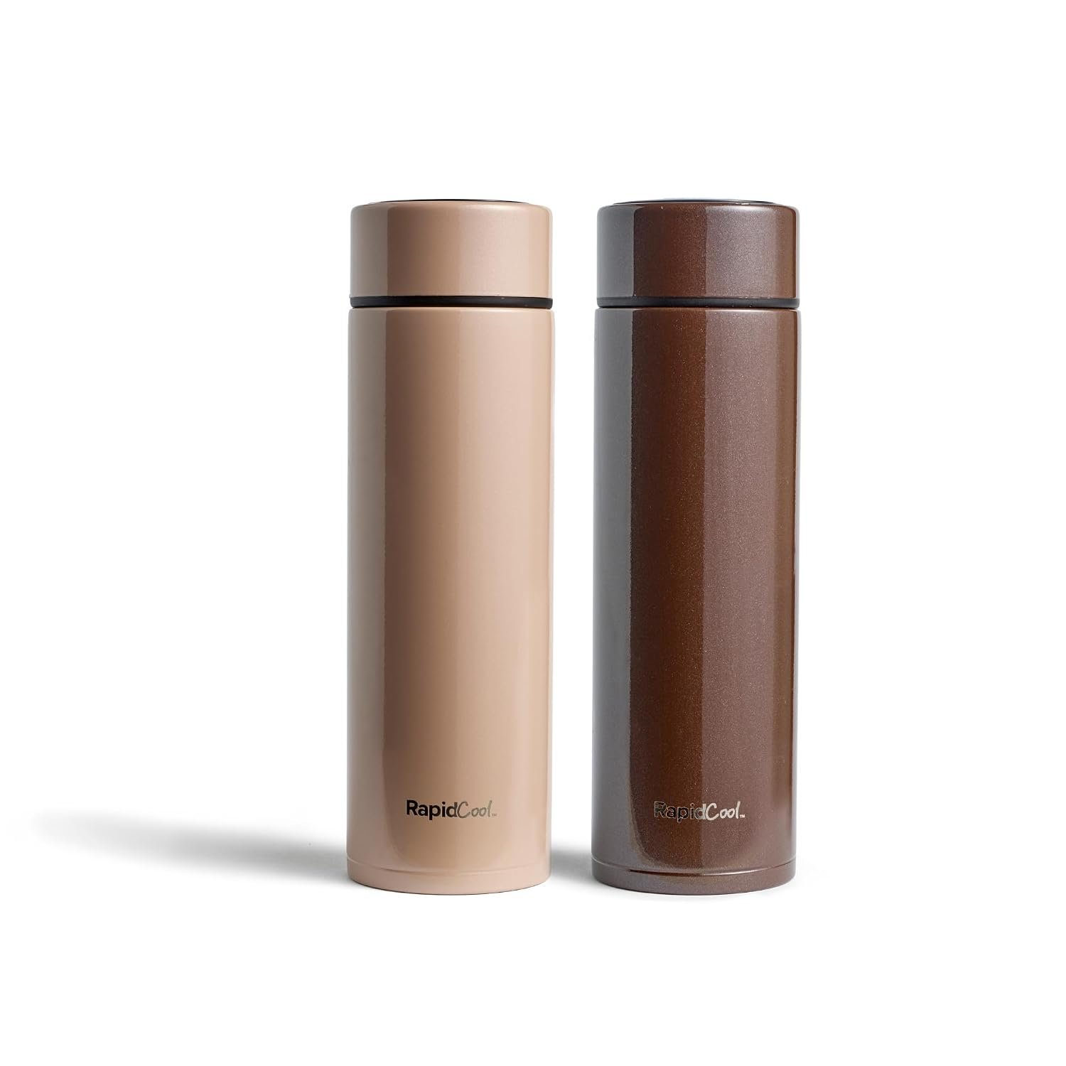 Nuby RapidCool Portable Baby Bottle Maker Duo Pack - Baby Formula Feed in 2 Minutes | Ideal for Travel Bottles and Night Feeds | Pack of 2 (Brown)