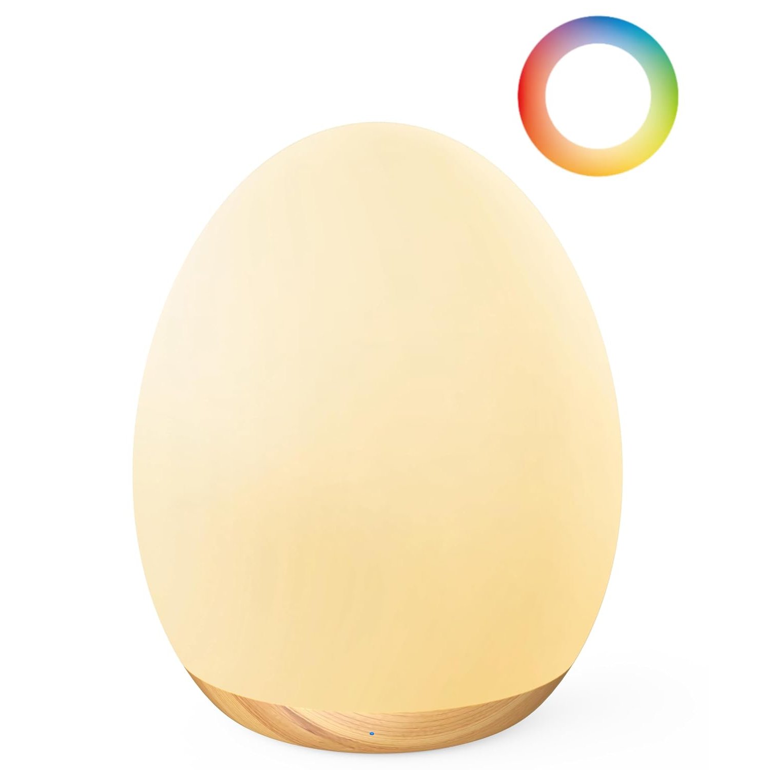JolyWell Night Light for Kids, Baby Night Light for Nursery with 7 Changeable RGB Colours & Stepless Dimming, Rechargeable Tap Light with a 1-hour Timer & Touch Control, Portable Egg Light, BPA Free