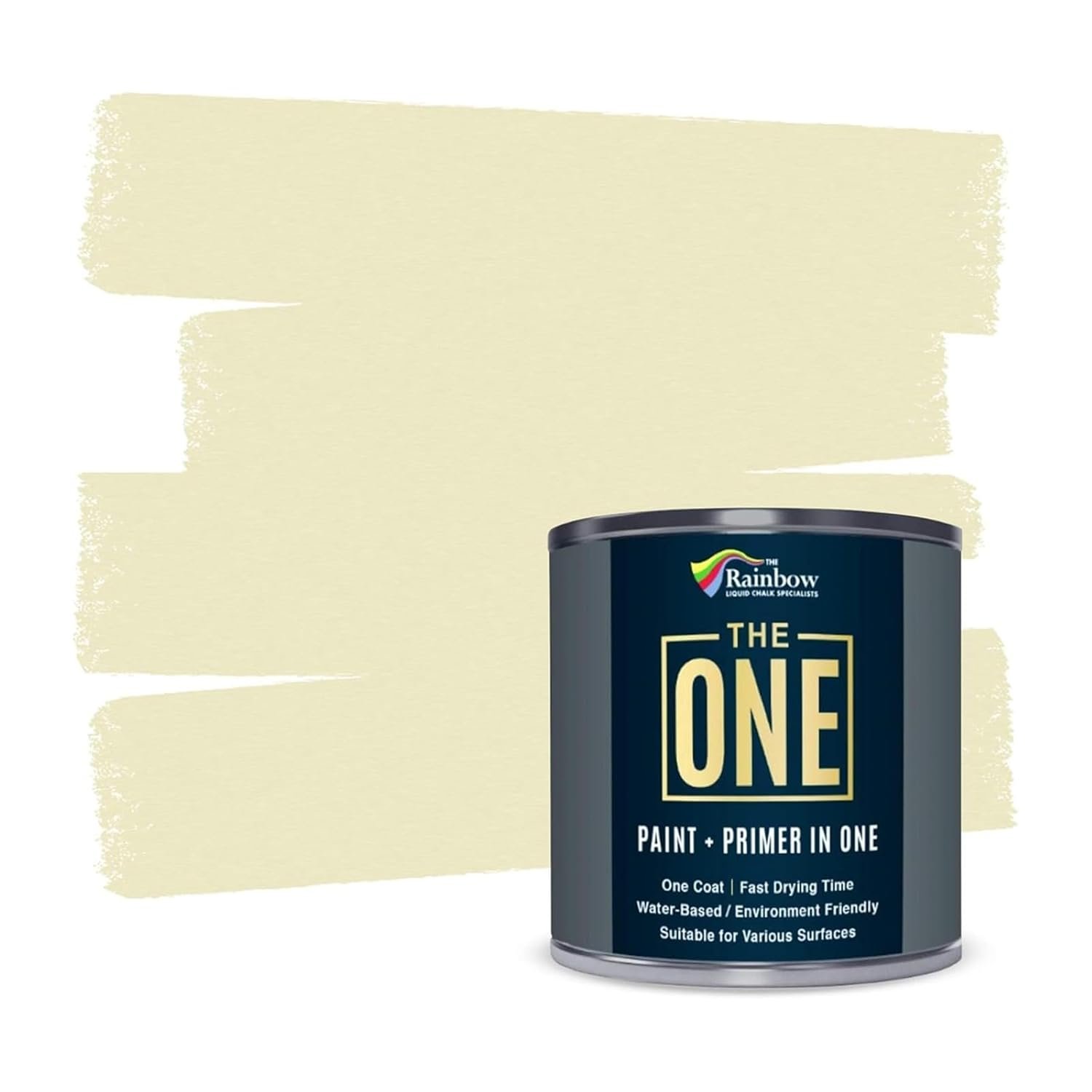 THE ONE All-In-One Paint & Primer - Cream Satin, 1 L | Multi-Surface 1 Coat Formula | Easy Indoor & Outdoor Decorating for Home & Garden Walls, Floors & Furniture | Durable, Water-Based & Low VOC