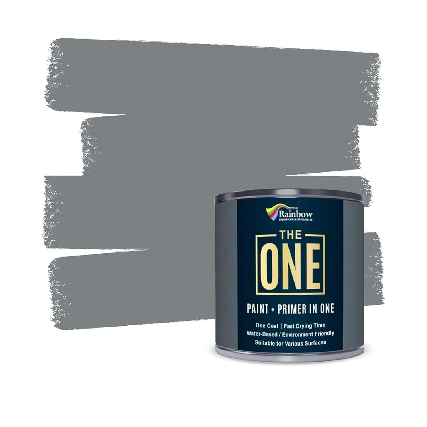 THE ONE All-In-One Paint & Primer - Grey Gloss, 2.5 L | Multi-Surface 1 Coat Formula | Easy Indoor & Outdoor Decorating for Home & Garden Walls, Floors & Furniture | Durable, Water-Based & Low VOC