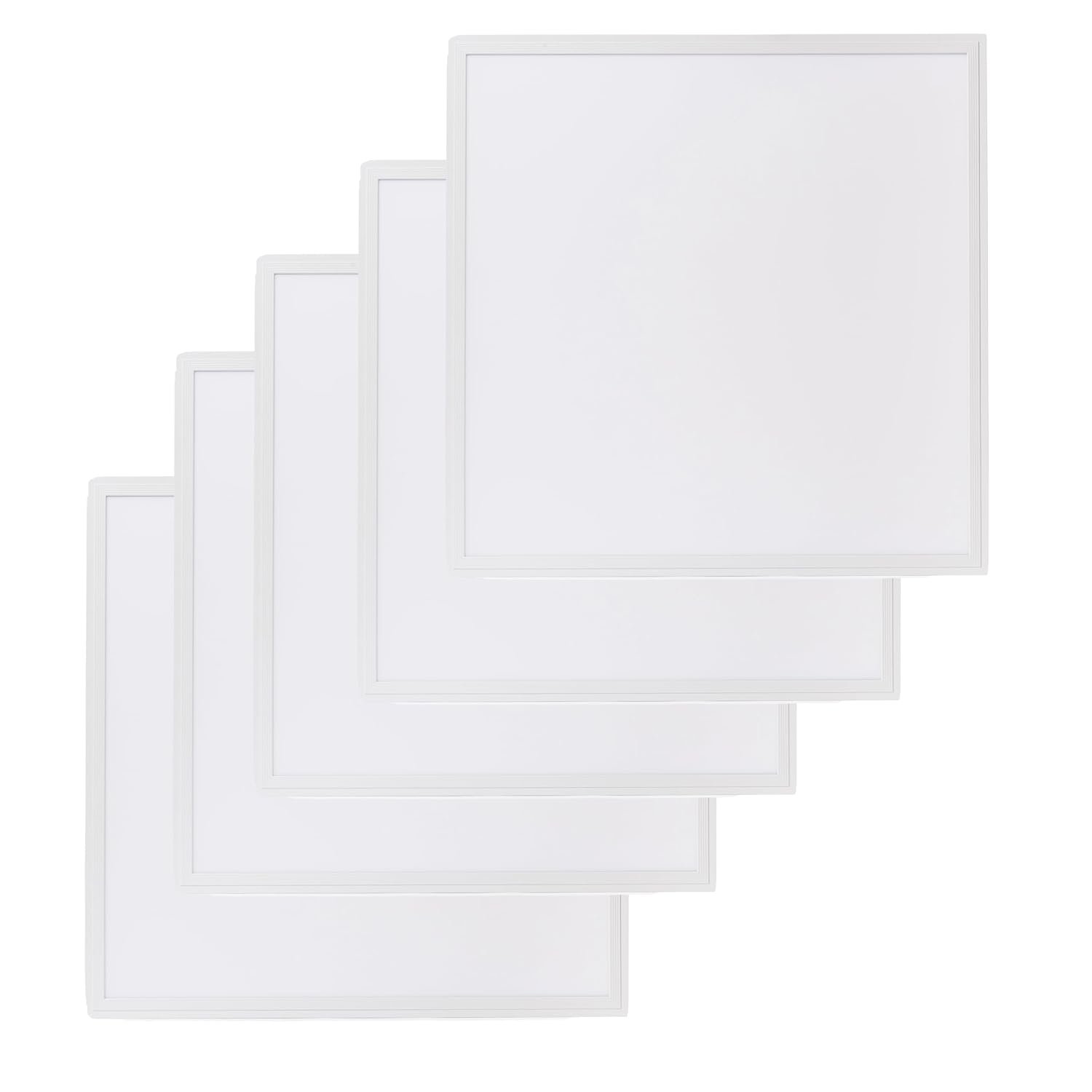 Brightex, Pack of 5 48W LED Ceiling Panel Light 600x600mm – Ultra Bright 4320 Lumen Cool White Downlight, Recessed or Suspended Office Panel Tile for Commercial & Home Use