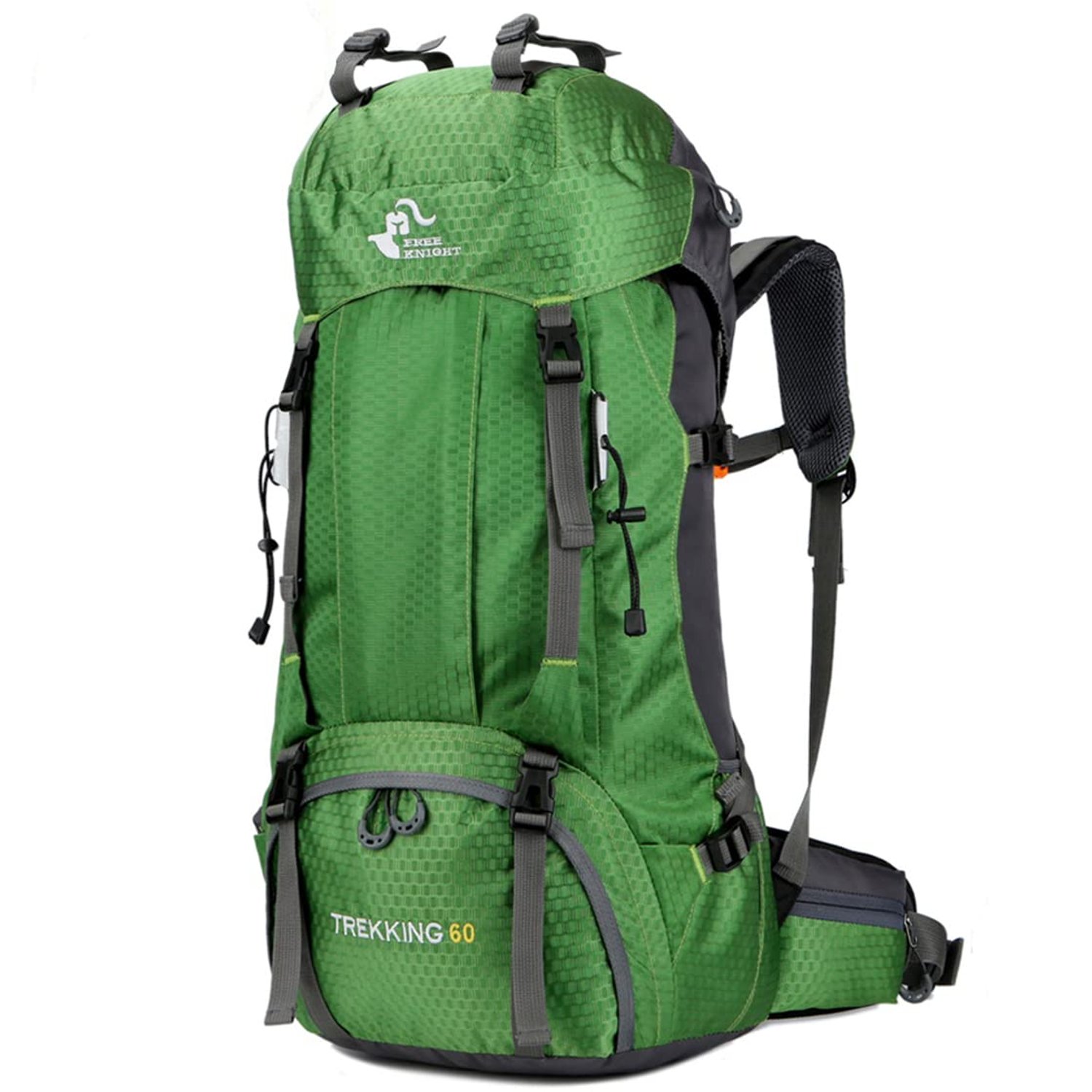 Bseash 60L Waterproof Hiking Camping Backpack with Rain Cover, Lightweight Outdoor Sport Travel Daypack Rucksack for Climbing Skiing