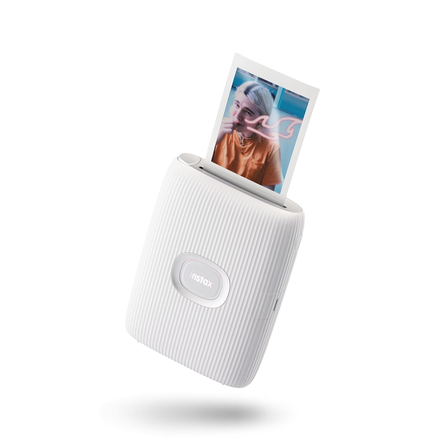 INSTAX mini LINK2 mini film format portable smartphone instant photo printer, multiple templates, Clay White