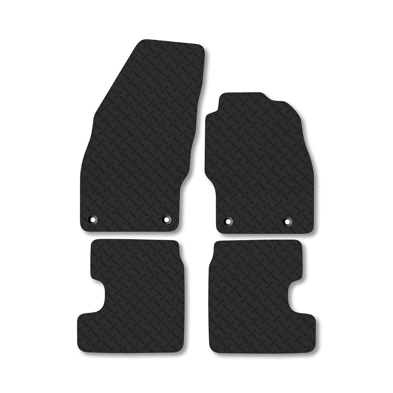 Vauxhall Adam (2012-2019) Heavy Duty Thick Rubber Car Mats Accessories Tailored Fit Front Rear Set Compatible Accessory Waterproof Durable Non-Slip 5mm Full Coverage Protection with Clips