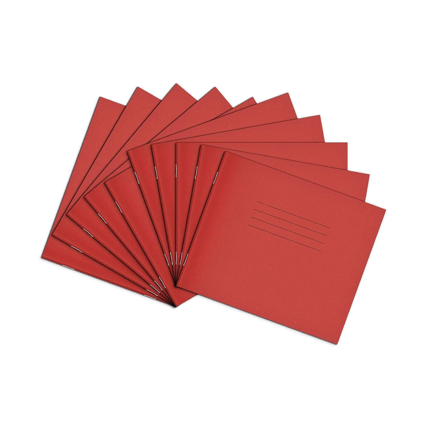 Rhino 138 x 165 Exercise Books, 24-Page / 15mm Lined Paper Notebook, 100-Pack, Writing Book, Office & School Stationery Supplies, Red