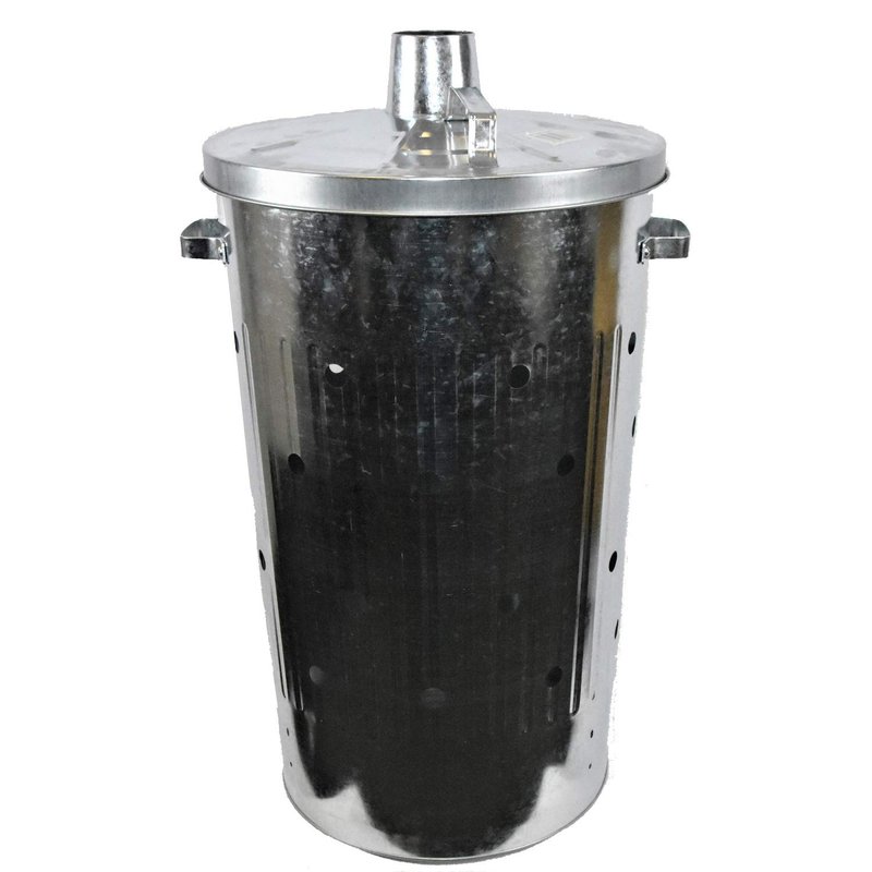 Srendi® Extra Large 110L Litre Metal Galvanised Garden Incinerator Extra Hole Fire Bin Burning Leaves Paper Wood Rubbish Dustbin Made In U. K.