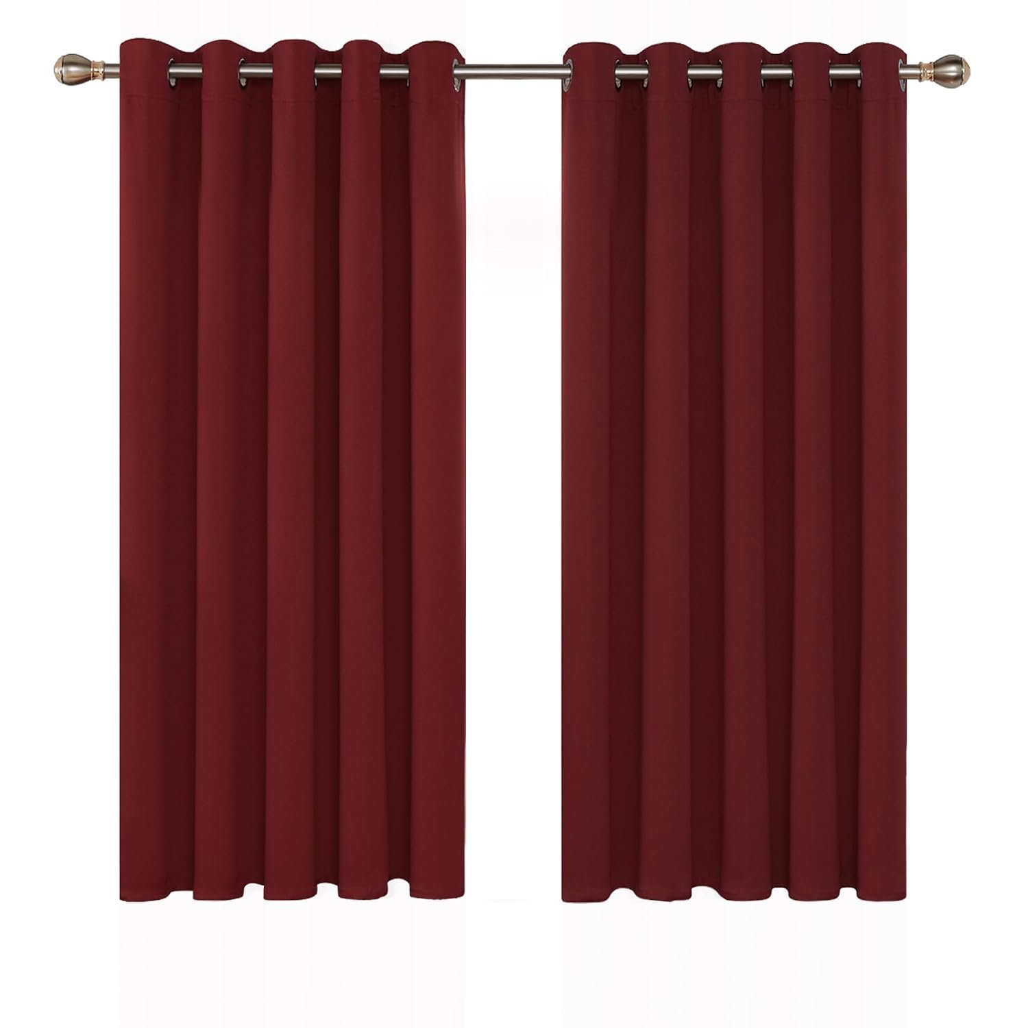 Deconovo Blackout Curtains Red Super Soft Thermal Insulated Eyelet Blackout Blind Curtains for Kids 66 x 54 Inch 2 Panels