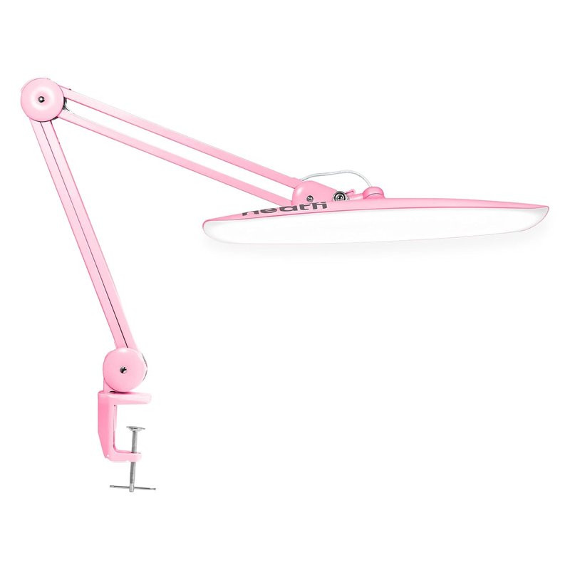 Neatfi XL 2200 Lumens 24W LED Desk Lamp with Clamp – Shadow-Free Task Lighting | 4-Level Dimming | Home Office & Crafts Use | 50cm Wide Head, UK Plug (Pink, Non-CCT with Clamp)