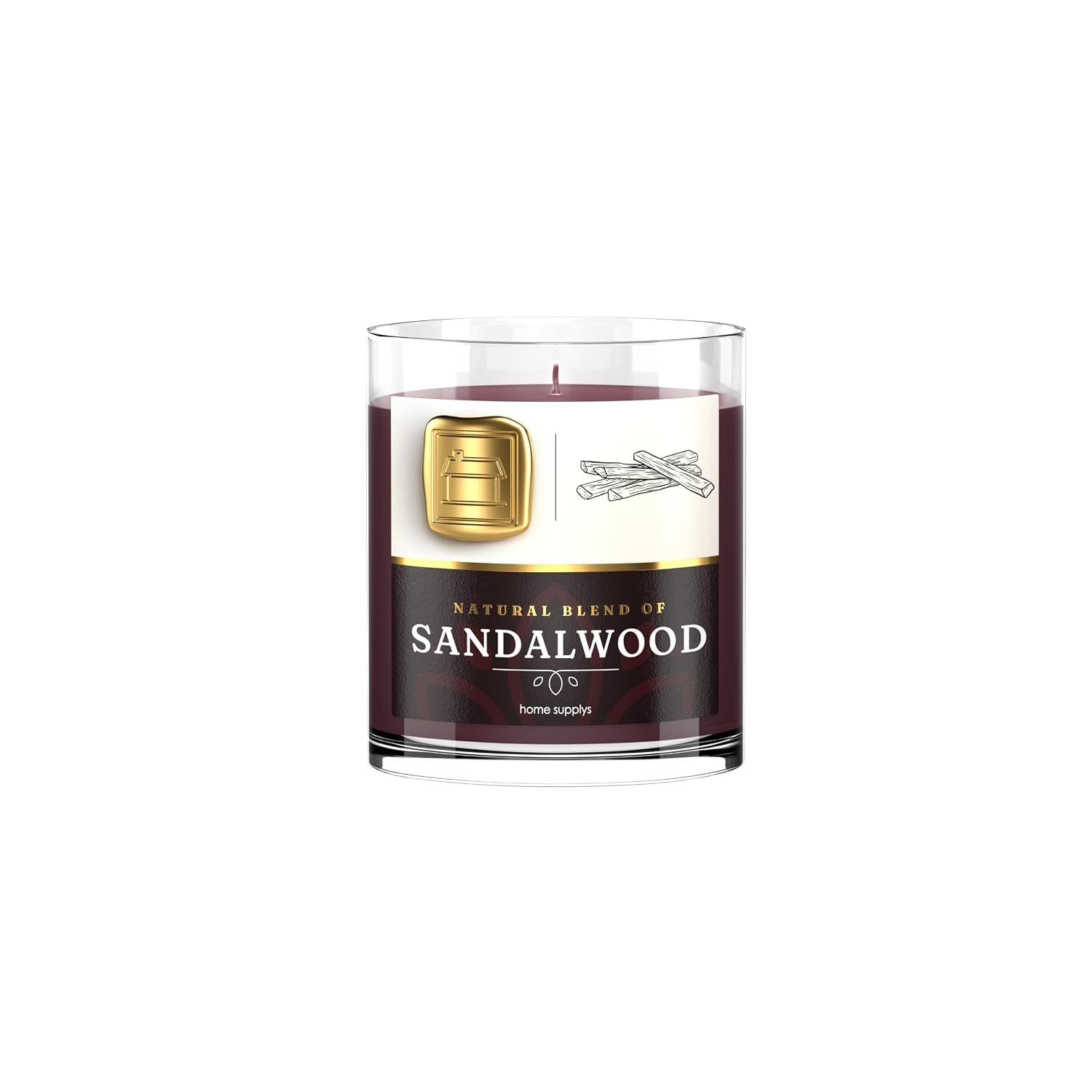 Large Sandalwood Candle - Candle Gift for Women & Men with Lid - (280g/60hr) Long Burn Time with Sandalwood, Oud & Saffron - Organic & Vegan Scented - Relaxation, Aromatherapy & Wellness