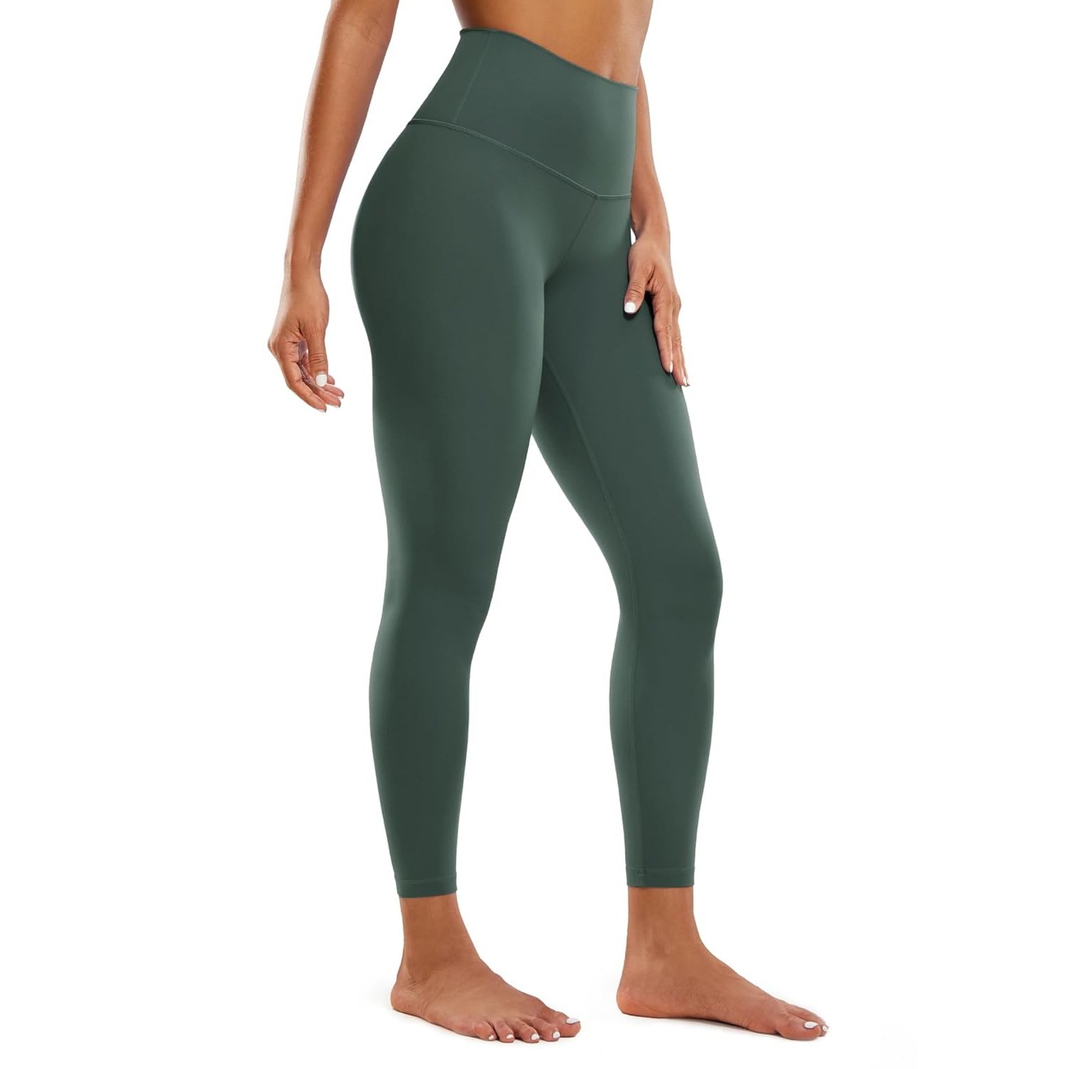 CRZ YOGA Women's Butterluxe Yoga Leggings 25'' - High Waisted Workout Gym Leggings Buttery Soft Yoga Pants Dark Forest Green 10