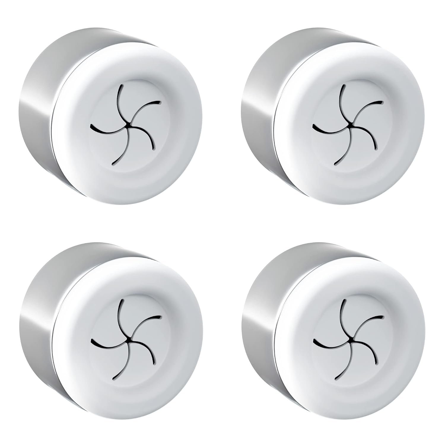 Hometastic Set of 4 Premium Towel Holders for Bathroom, Kitchen and Household Stainless Steel Tea Towel Holder Towel Hook Round Self-Adhesive No Drilling (White)