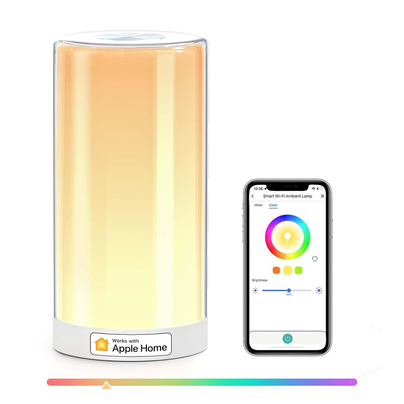 meross WiFi Lamp, Smart Lamp Bedside, Support Apple HomeKit Alexa Google Assistant SmartThings, RGBWW Touch Lamp Dimmable Multicolour Voice Remote App Control (2.4GHz Only)