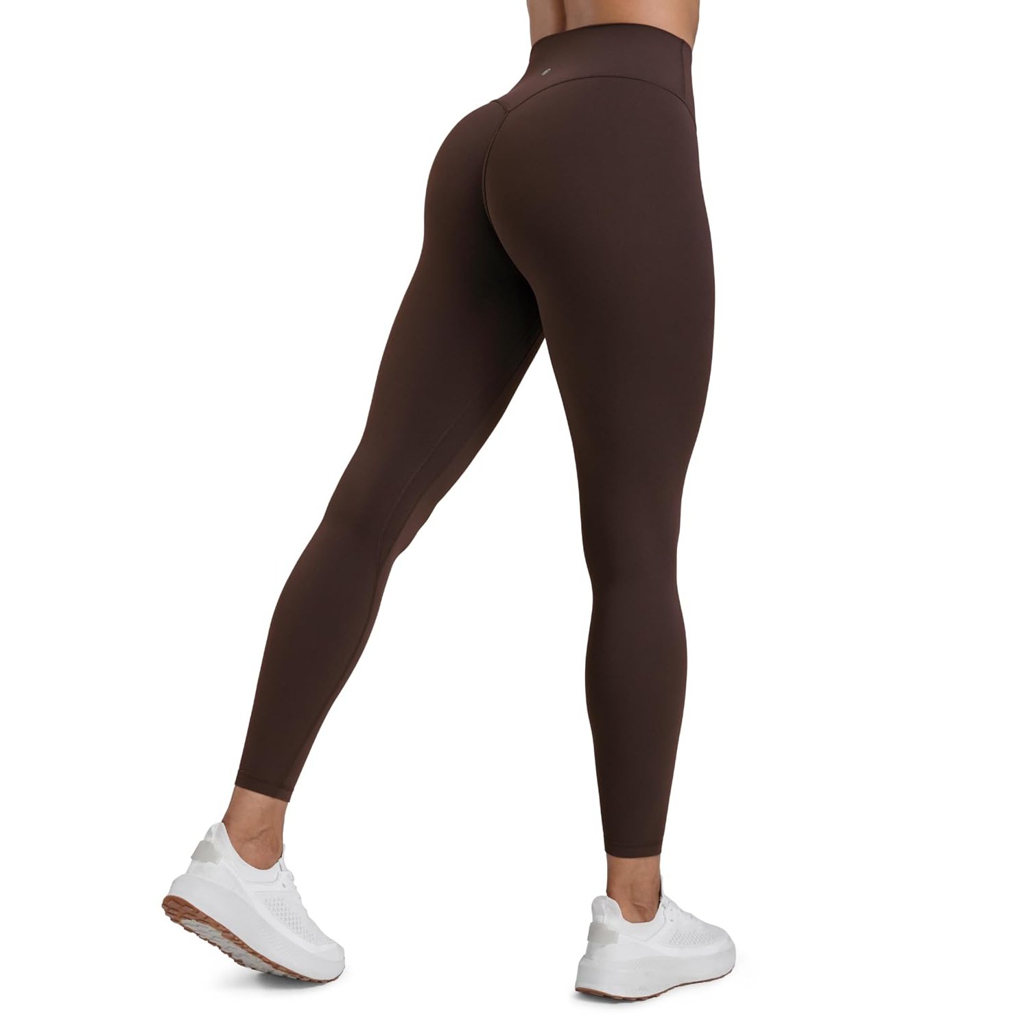 CRZ YOGA Butterlift Women's Scrunch Butt Gym Leggings 25'' - No Front Seam Ruched Bums Lifting High Waist Workout Leggings Booty Yoga Pants Hot Fudge Brown 12