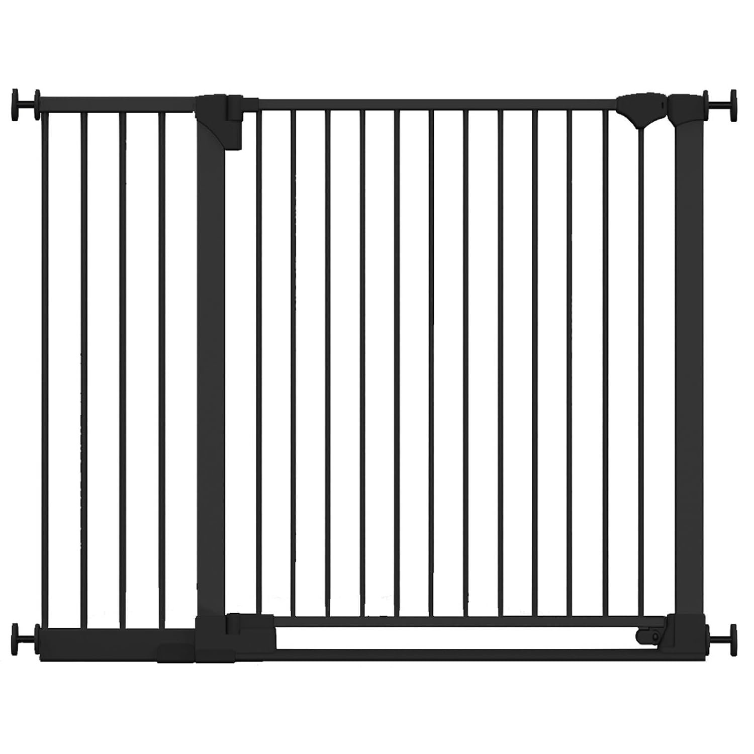 Safetots SafeStep Gate, Black, 124cm - 131cm, Extra Low Walkthough, 81cm Extra Wide Doorway, Extra Wide Gate for Stairs, Hallways and Doors, Baby and Toddler, Easy Installation