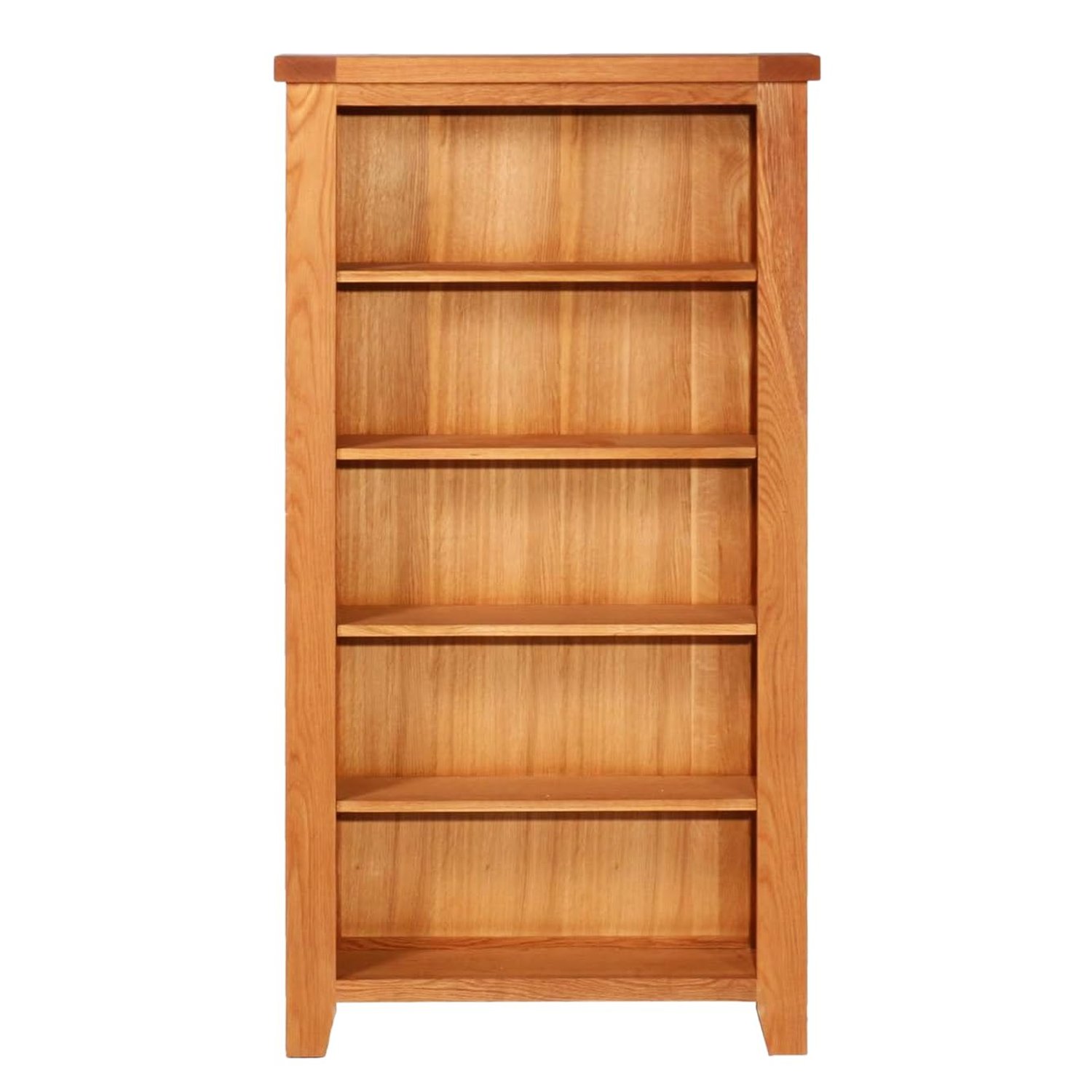 Hallowood Furniture Cotswold Oak Wide CD/DVD Storage Unit, 5-Tier Solid Wooden Media CD Rack, Holds 250CDs or 175DVDs, DVD/CD Tower, Trendy Oak Furniture for Living Room, Bedroom or Offices