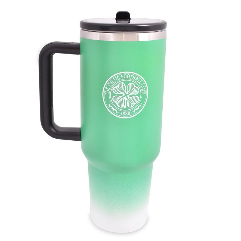 Hy-Pro Officially Licensed Celtic 40oz/1.18 L Thermal Flask & Handle - Metal Water Bottle with Straw, Portable Water Bottle for Sports & Daily Use - Stainless Steel Design