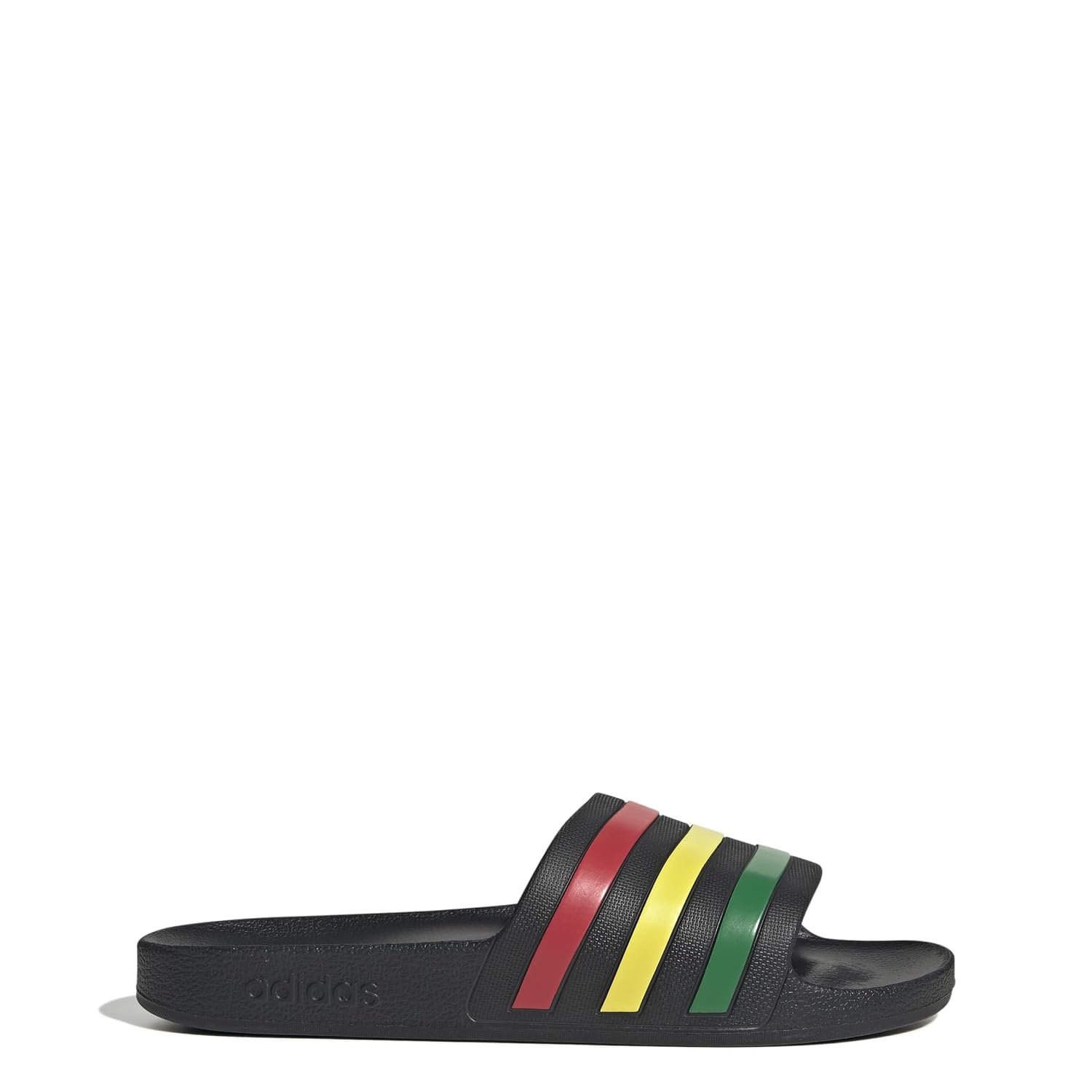 adidas Unisex Adilette Aqua Slides, core black/green/pure ruby, 7 UK