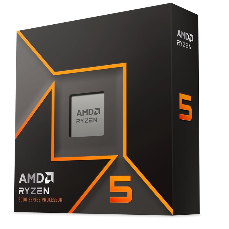 AMD Ryzensets 5 9600X Processor (radeon graphics included, 6 Cores/12 Threads, 65W TDP, Socket AM5, Cache 38MB, up to 5.4 GHz max boost Frequency, no cooler)