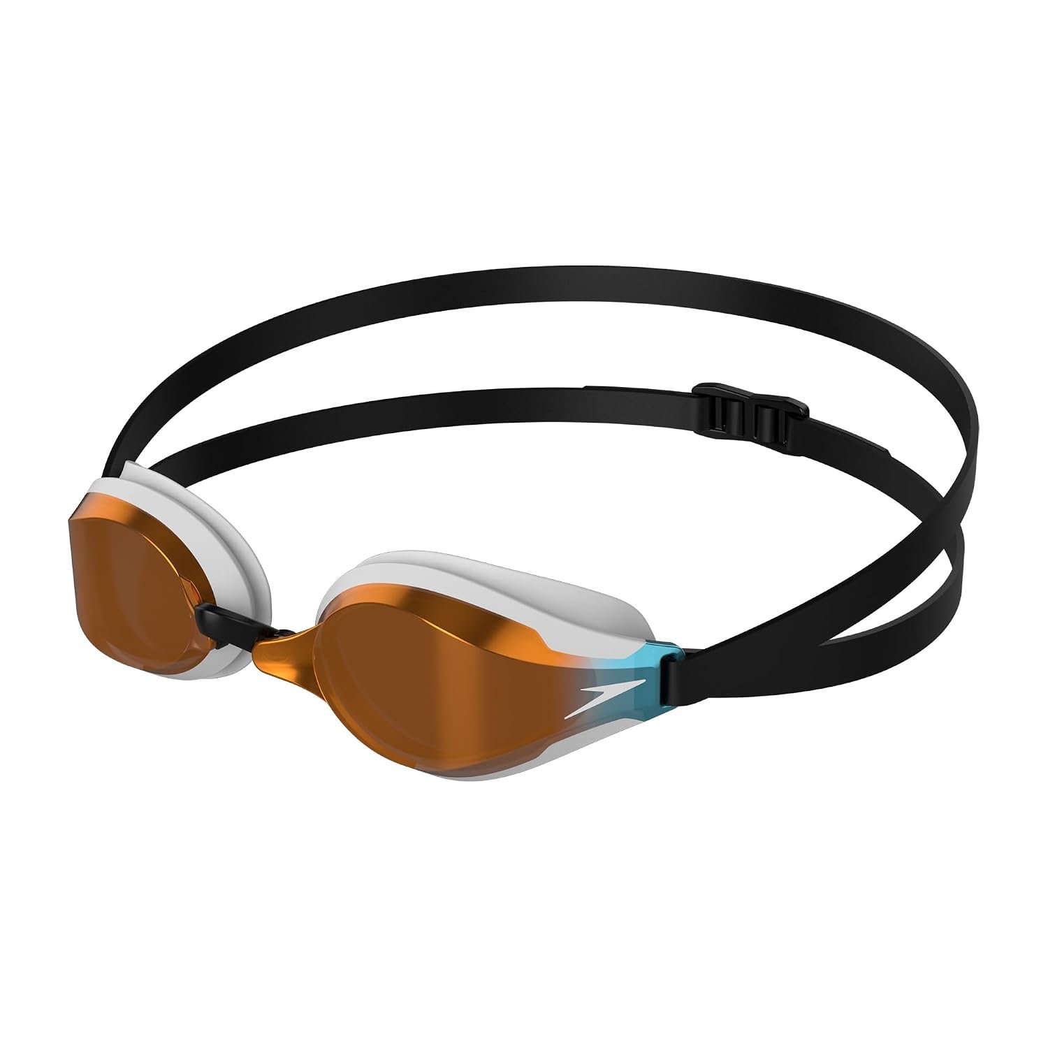Speedo Unisex-Adult Fastskin Speedsocket 2 Swimming Goggles | Competitive Racing Goggles | Anti-fog | Anti-leak Goggles, White/Copper, One Size