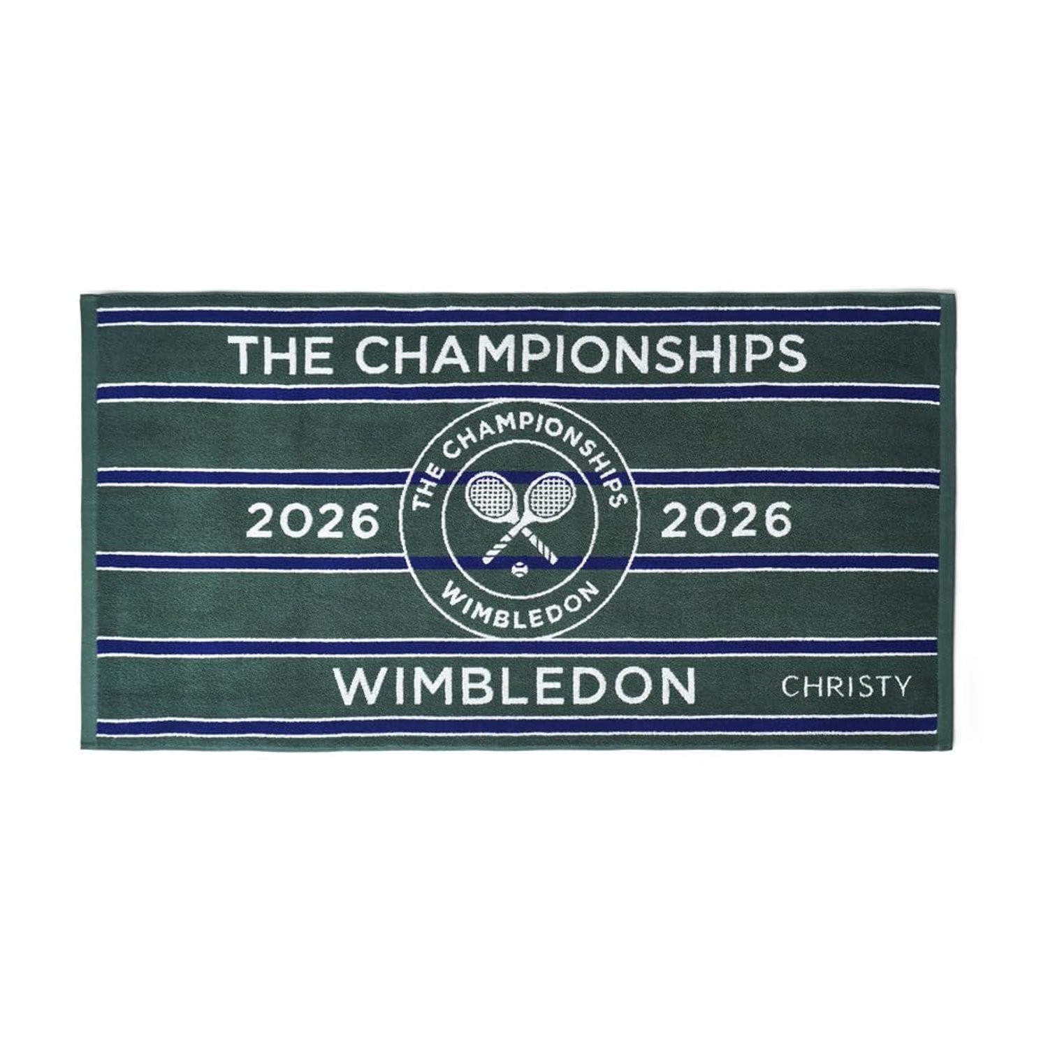 Wimbledon Championship Towel 2026 | Official Players Towel | Quick Dry | 70cm x 133cm | Official 2026 Tennis Championships Merchandise | Green/Purple