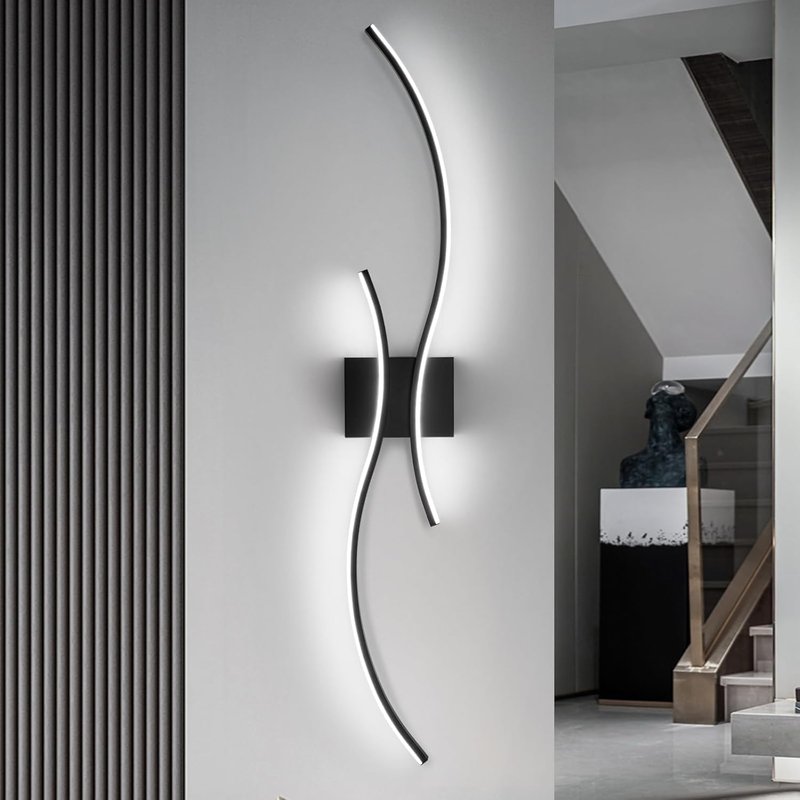 Comely Wall Light Indoor, 27W Modern LED Wall Lamp Sconce, Sleek Design Wall Lighting Fixtures for Living Room, Bedroom, Hallway, 6500K Cool White (80CM)