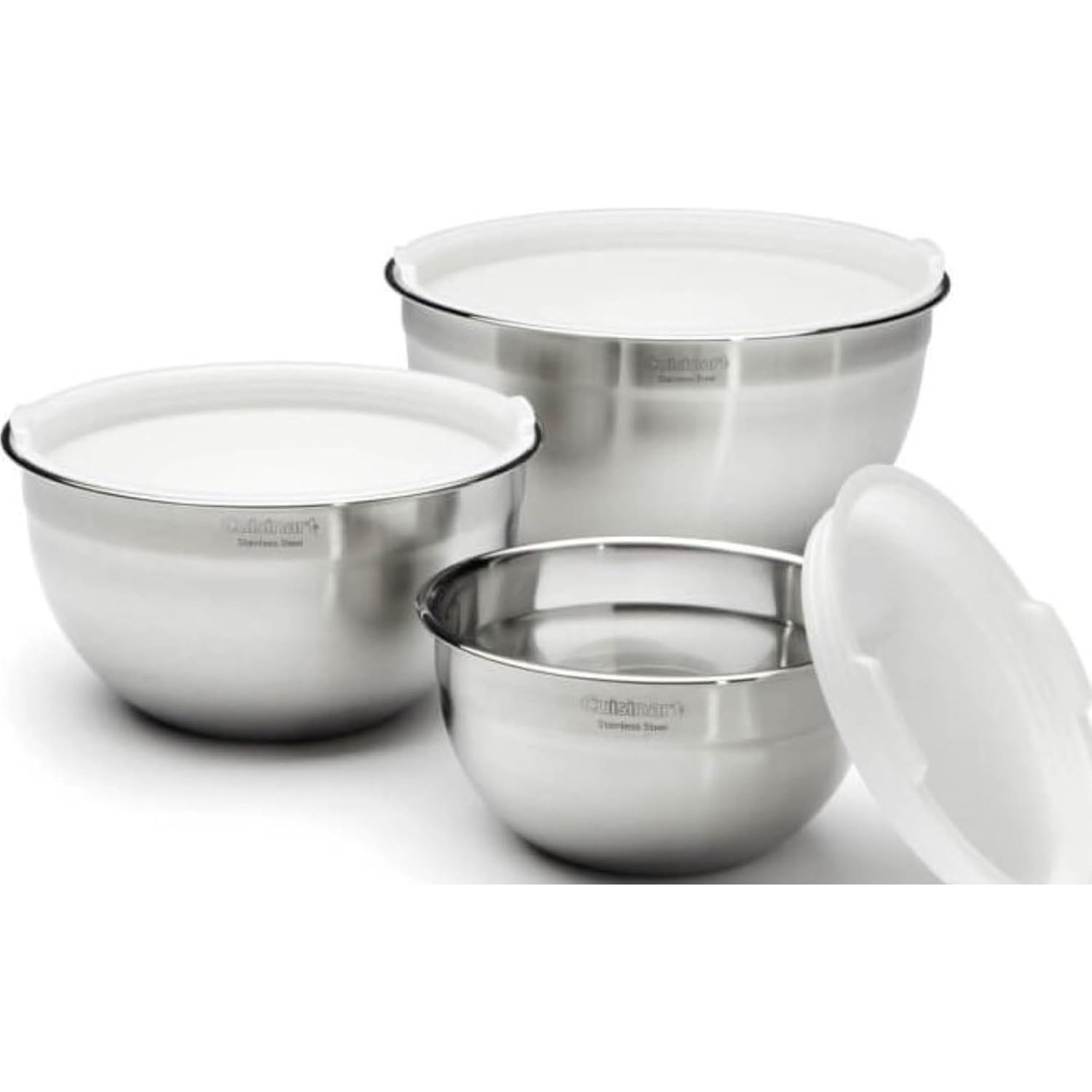 Cuisinart CTG-00-SMB Stainless Steel Mixing Bowls with Lids, 3 Piece