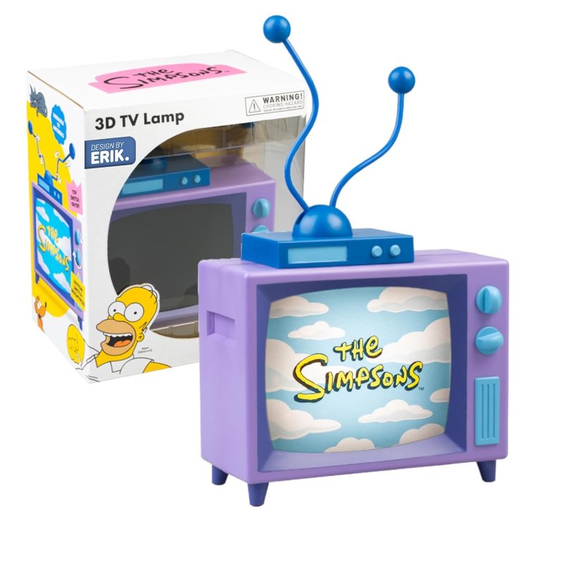 Grupo Erik Battery Lamp - The Simpsons Gifts | Desk Lamp Table, Mood Light, Gaming Light | The Simpsons Figures - TV with Bendable Antennas, Cool Room Decor