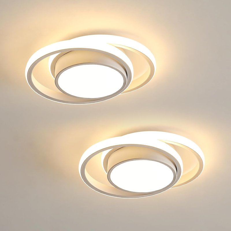 Comely LED Ceiling Lights, Modern LED Ceiling Lights 32W 2350LM, Warm White 3000K, Round Ceiling Lighting for Bedroom Hallway Balcony Corridor (Dia 28cm) (【2-Pack】【White】Warm White Light 3000K, 27cm)