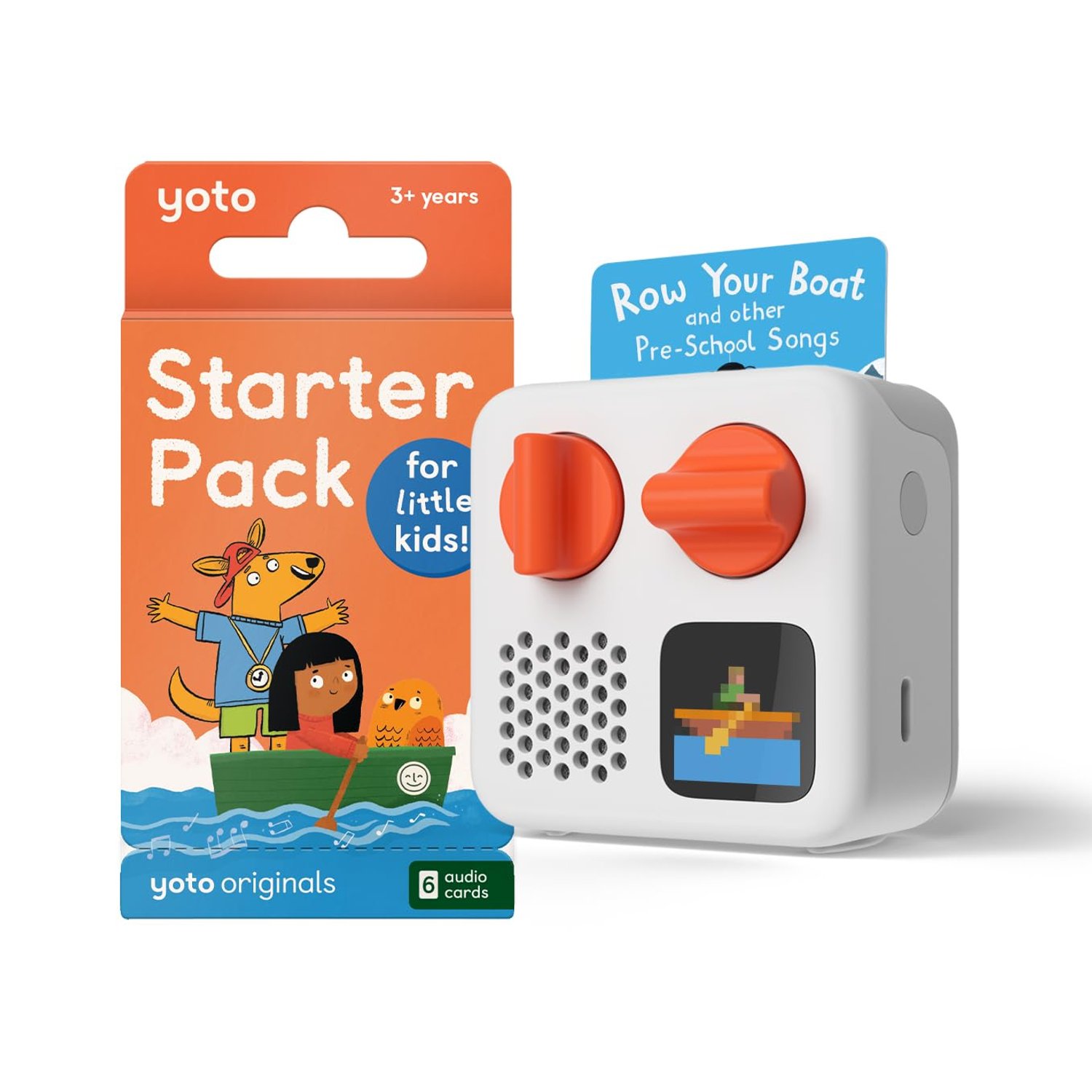 YOTO Mini (2024 YM002 Edition) + Starter Pack for Little Kids Bundle – Screen-Free Bluetooth Audio Device, All-in-1 Travel Device for Stories Music Podcasts Radio