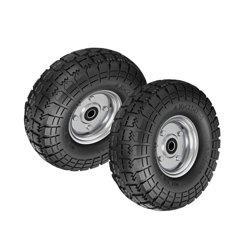 Dunnet Tools 2pc Wheelbarrow Wheel Replacement Heavy Duty Sack Truck Tyres 4.10/3.50-4 Wheel Easy To Install Wheelbarrow Wheels 4.10/3.50-4 Innertube Tyres And Pneumatic Wheels For Trolley Sack Truck